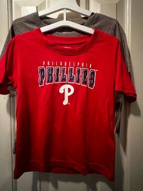 Philadelphia Phillies Kids' 2 Pack T-shirts- Size 4T- MLB Branded- Red/Gray